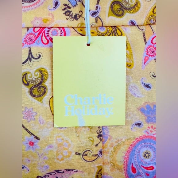 Charlie Holiday Paisley Rosetta Fully Lined Mini Skirt with Belt. Small… - Picture 9 of 11